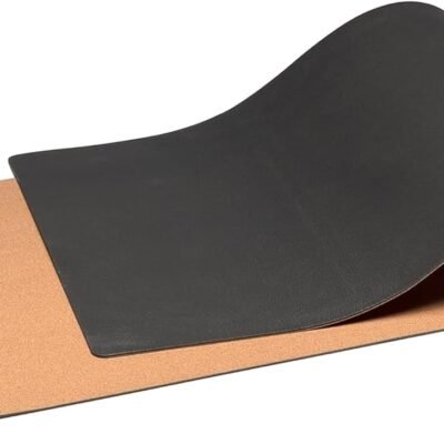Yoga Non-Slip Essential Cork Yoga Mat - 76.77" x 25.59" x 0.16" | Large & Eco Yoga Mat | Lightweight & Compact Home Gym Fitness, Pilates Exercise & Stretching Accessories | Natural/Black