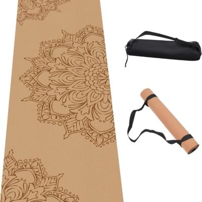 Premium Cork Yoga Mat Non Slip Thick Cork Exercise & Fitness Mat for Yoga, Pilates, & Home Workouts(72" x 24" x 5mm Thick)