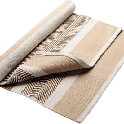 Cotton Yoga Rug - Absorbent, Grippy Tight Weave,  and Hot Yoga Rug, Helps with Slippery Hands and Feet