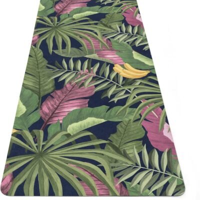 Tropical Fitness Pad, Banana Leaves Yoga Mat, Custom Anti-slip Workout Rug, 27"x72" (68x183cm),