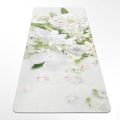 Yoga Mat Spring Flowers, Blooming Bouquet Pilates Pad, Workout Rug, 27"x72" (68x183cm), 0