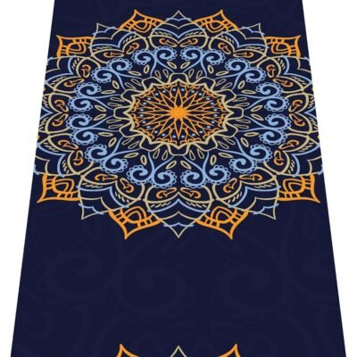 Printed Travel Yoga Mat-1/16 Inch Thick Non Slip Fitness Workout Mat with Carrying Bag, Foldable Lightweight Suede & Natural Rubber Yoga Mat for Yoga Pilates and Fitness 72" L x 24" W x 1.5mm