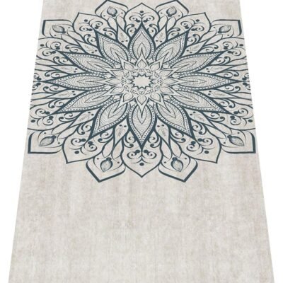 Printed Travel Yoga Mat-1/16 Inch Thick Non Slip Fitness Workout Mat with Carrying Bag, Foldable Lightweight Suede & Natural Rubber Yoga Mat for Yoga Pilates and Fitness 72" L x 24" W x 1.5mm