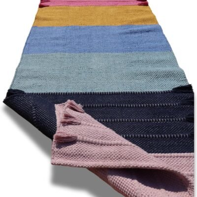 Cotton Yoga Rug - Eco-Friendly Hand-Woven Thick Mat (24”x72”x5mm) for Everyday Fitness at Home - Comfortable & Extra-Long