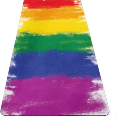 Yoga Mat, Colorful Hot Yoga Pad, Anti-slip Workout Rug with strap, 27"x72" (68x183cm),